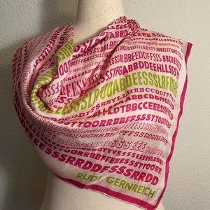 Rare Vintage Rudi Gernreich "Alphabet" silk scarf